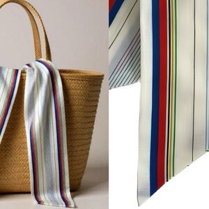 Preppy Twilly Style Striped Scarf